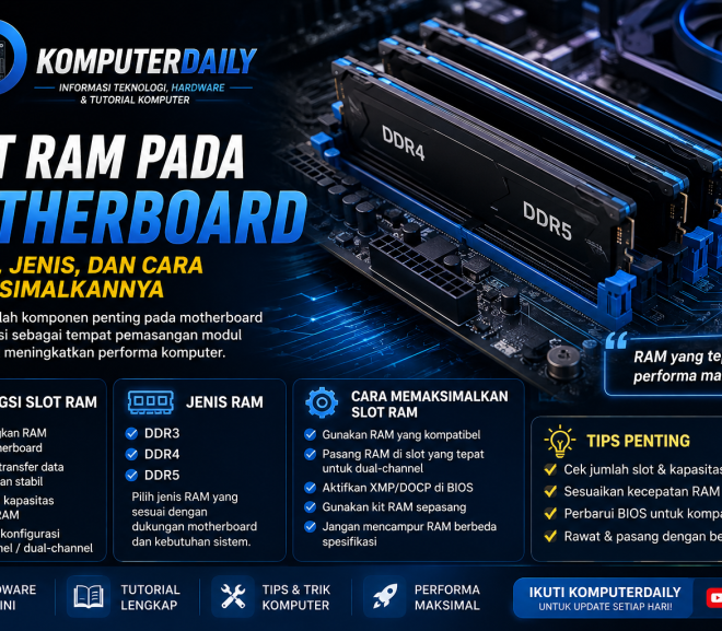 Slot RAM pada Motherboard: Fungsi, Jenis, dan Cara Memaksimalkannya
